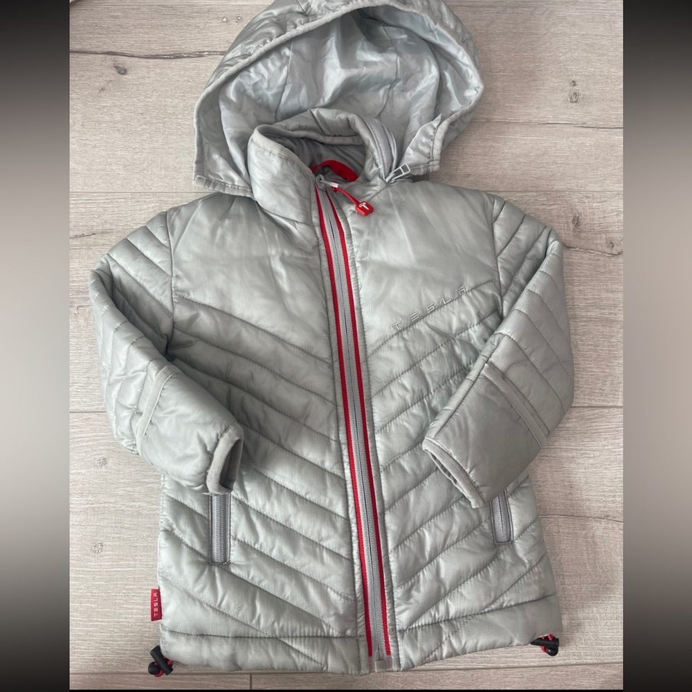 Tesla Kids Metallic Jacket with Red Details